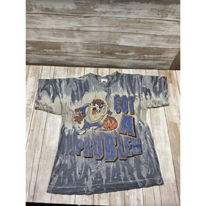 Vintage Looney Tunes Tazmanian Devil Basketball Graphic T Shirt Kids Size Small?